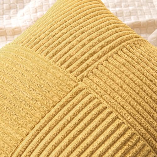 MIULEE Golden Mustard Decorative Throw Pillow Covers for Couch 16x16 Inch - Image 2