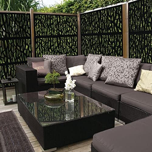 Barrette Outdoor Living 73030564 Sprig Decorative Screen Panel, Black - Image 5