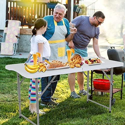 FDW | 4FT Folding Table | White | Portable Plastic Table - Image 2