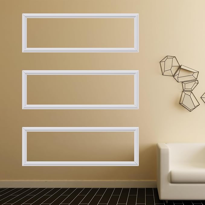 3 Set Panels Peel and Stick Premade Wainscoting Accent Wall Panels for Interior Wall Decor Easy DIY Build and Picture Frame Door Decor (8 x 24 in) - Image 7