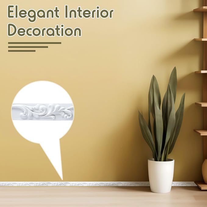 White Peel and Stick Crown Molding Trim, 13.1 ft X 1" - Image 6