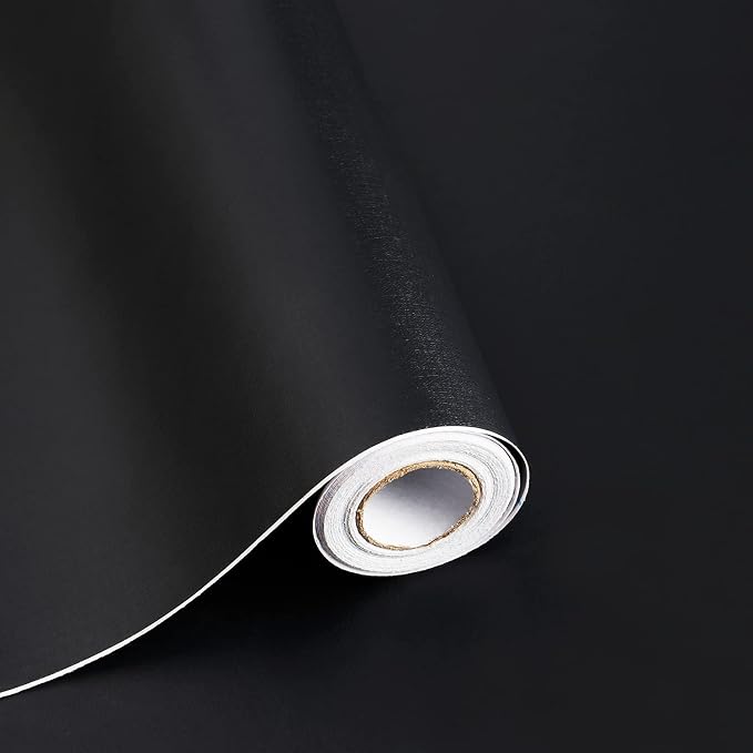 590.5"x17.7" Peel and Stick Wallpaper Black Removable Temporary Self Adhesive Contact Paper Waterproof Wallpaper for Wall Covering Vinyl Rolls by SAFIYYA