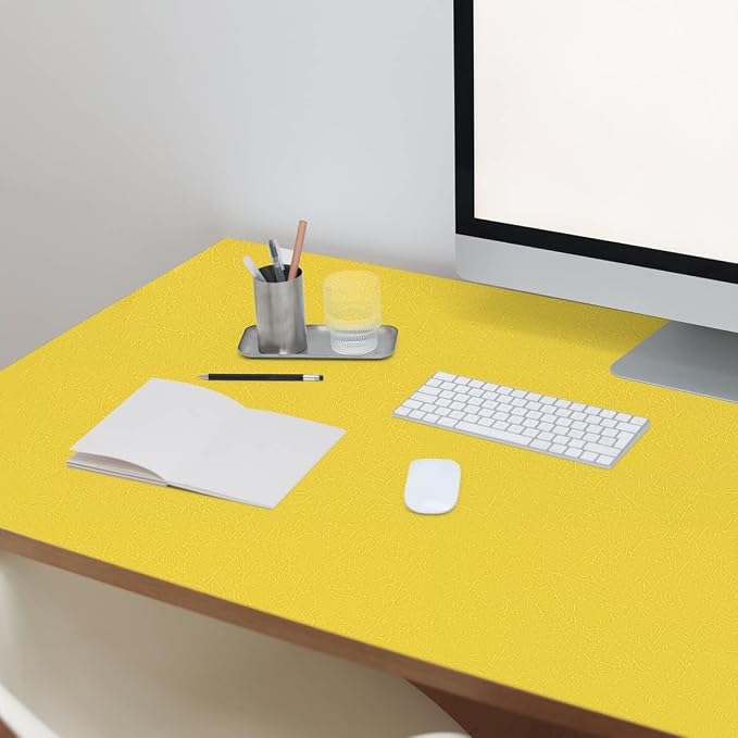 Yellow Peel and Stick Self Adhesive Wallpaper Countertop Contact Paper | Removable Embossed Silk Waterproof Bathroom Wallpaper 15.7" X 393.7" Kitchen Vinyl Wrap for Cabinet Shelf Liner Paper - Image 8