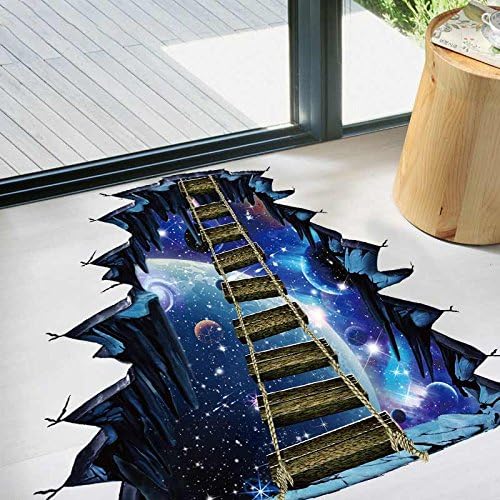 Quanhaigou Blue Galaxy Bridge Wall Sticker,3D Outer Space Decorations Decal for Home Decor Kids Bedroom Large - Image 7