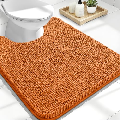 OLANLY Toilet Rugs U-Shaped 24x20, Soft Absorbent Chenille Contour Rugs by OLANLY
