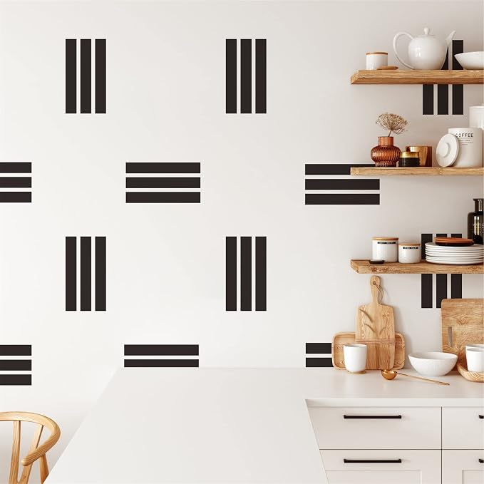 Striped Wall Decals Geometric Line Wall Stickers Black Decal Peel and Stick | Modern striped wall decor, minimalist line art wallpaper, removable vinyl art mural, self adhesive, for living room bedroom - Image 7