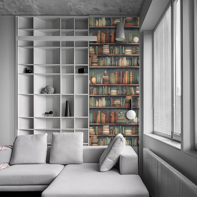 REDAMANCY Vintage Book Shelf Green Plants Peel and Stick Door Stickers Vinyl 3D Door Mural Decals Decor Modern Door Wallpaper Self-Adhesive, Waterproof, Removable - Image 6