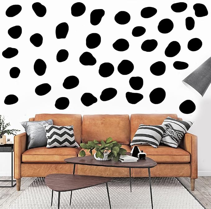 380 Pcs Removable Matte Black Irregular Abstract Shape Wall Decals Set | 10 Sheets Peel & Stick Abstract Shape Vinyl Stickers for Bedroom, Living Room & Modern Accent Wall Decor(1.3–1.8 in) - Image 5