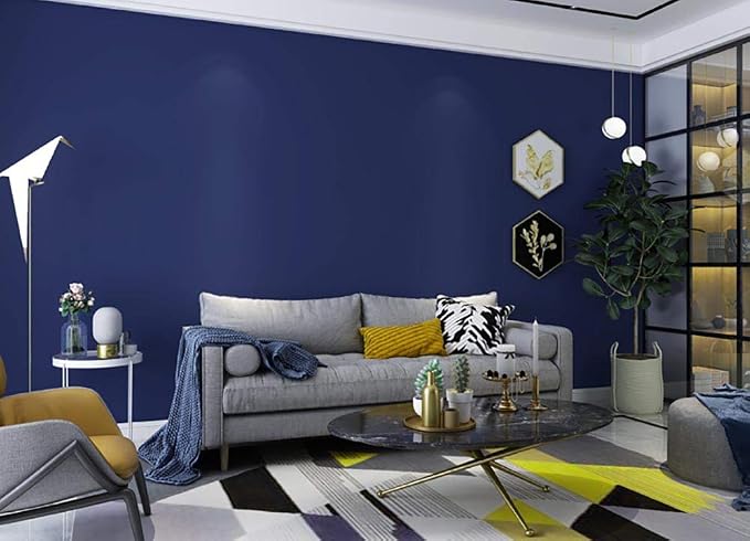 Yasinet Peel and Stick Wallpaper Blue Wallpaper Blue Contact Paper Navy Waterproof Self Adhesive Removable Wall Paper Dark Decorative Covering Countertop Table Vinyl 17.7" x197" - Image 8