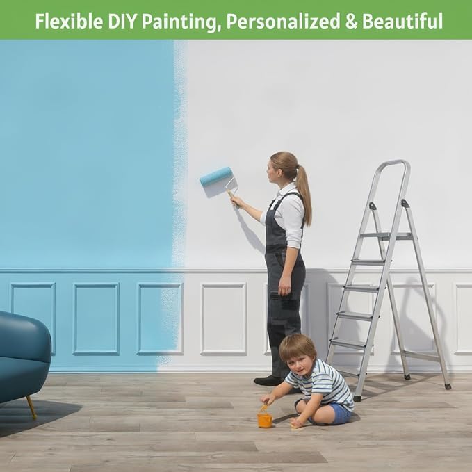 Peel and Stick Wall Molding, Pre Cut, Paintable, 4 Set 16" x 24" | Wainscoting panels,Ready to assemble,for Living dining bedroom hallways island,with adhesive tape,Lightweight,Waterproof - Image 6