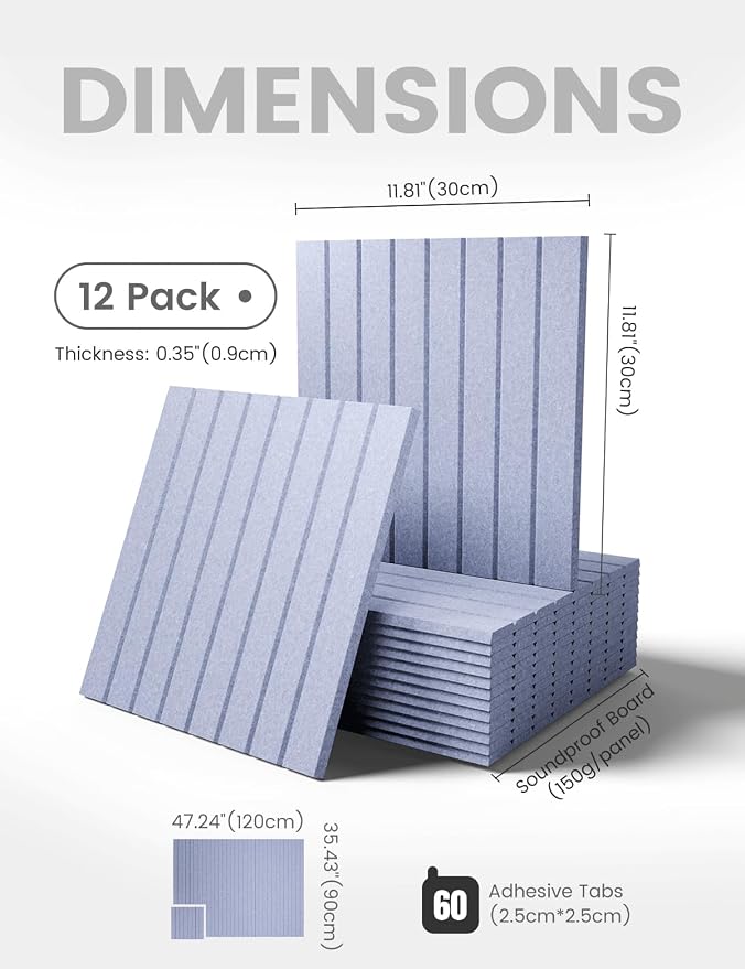 Fluxynara 48" x 36" Large Felt Bulletin Board, Soft Periwinkle | 12 Pack Cork Board Alternative with 60 Safe Adhesive Tabs, Pin Boards for Wall Decor, Home, Office, Classroom,Dorm - Image 2