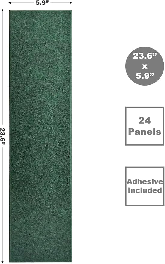 Shiplap Felt Wall Panels for Interior Wall Decor, Accent Wall Paneling for Bedroom Living Room & Office, Peel and Stick, Sound Absorbing – 24 Pack Felt Tiles with Adhesive – Aurora Green - Image 2