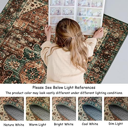 Moynesa Ultra-Thin Washable Vintage Runner Rug - 2'6" x 10' Long Hallway Rug Carpet Runner, Boho Non Slip Stair Runner Kitchen Mat Indoor Oriental Throw Rug for Living Room Bathroom Entry - Image 5