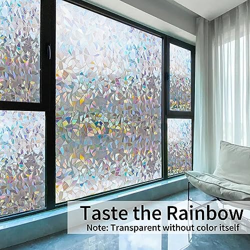 LEMON CLOUD Rainbow Stained Glass Window Privacy Film, 35.4″ x 78.7″ - Image 2