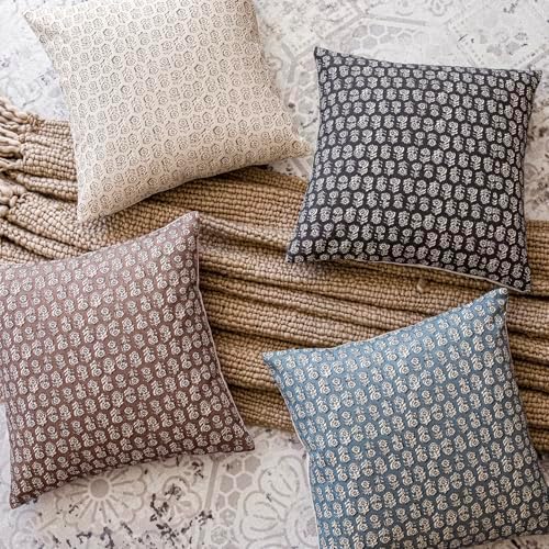 Foindtower Decorative Floral Print Throw Pillow Covers 18×18 Inch,Black - Image 6
