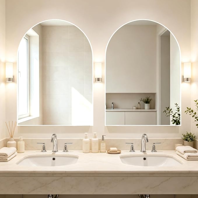 Arched Wall Mirror for Bathroom, 30"x40" Arched Mirror Wall Mounted Mirror with Metal Frame, Gold Vanity Mirror Decor for Mantle, Bedroom, Entryway, Living Room - Image 3