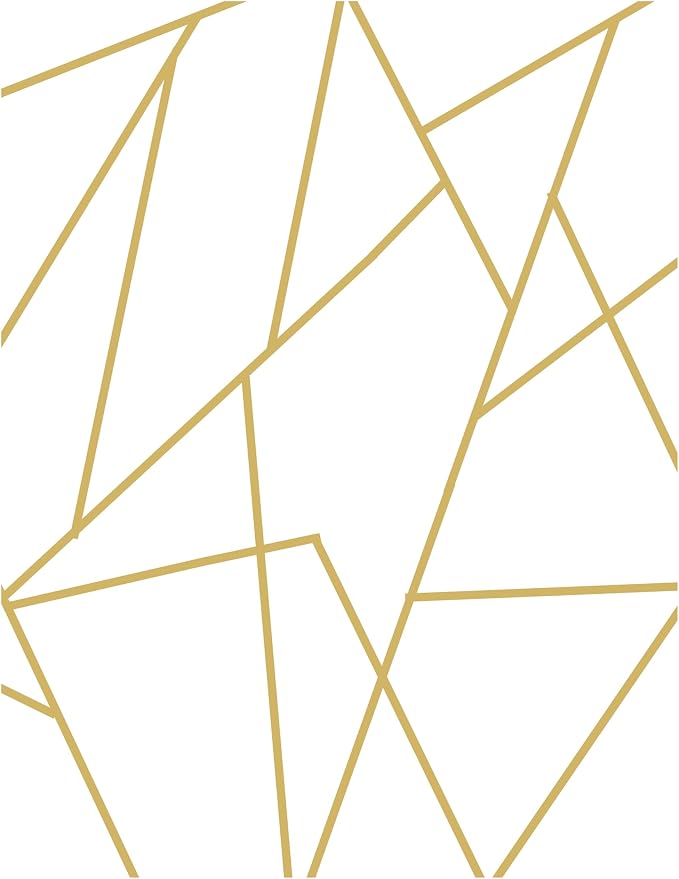 Gold Wall Decal Peel and Stick | Geometric Line Wall Sticker | Metallic Line Wall Decals by MURWALL