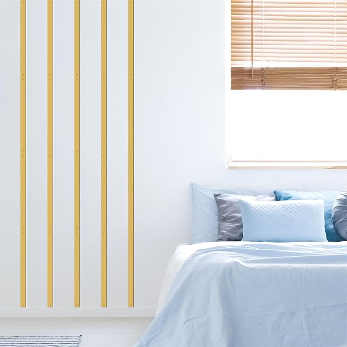 Golden Metal Wall Art Modern Striped Walls Decor Minimalist Line Arts Sign | Minimalist line art hanging sign, easy to install, metal plaque decorative, walls sculptures, for bedroom office living room - Image 9