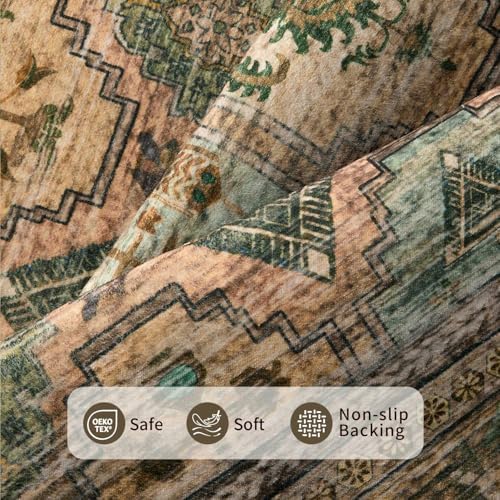 Rugxara Brown 8x10 Area Rugs for Living Room Bedroom Large Washable Rug - Image 4