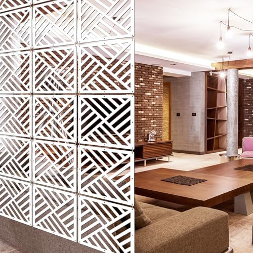 Lchen Hanging Room Divider Panel,White Hanging Wall Divider Room Partition 10 Pieces Wood-Plastic Panel Screen Home Office Decoration(XG-S-10Panels) by LCHEN