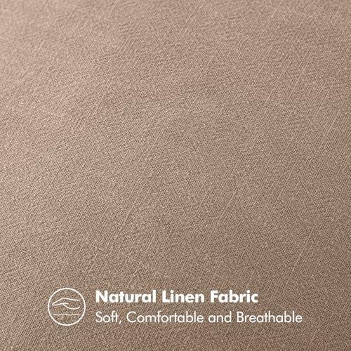 MIULEE Decorative Linen Pillow Covers 20x20 Inch Camel - Image 3