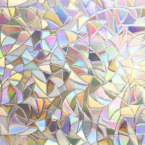 Niviy Rainbow Window Privacy Film 24 x 78.7 inches, Iridescent Windows Film Stained Glass Holographic Window Cling Vinyl 3D Decorative Sticker by Niviy