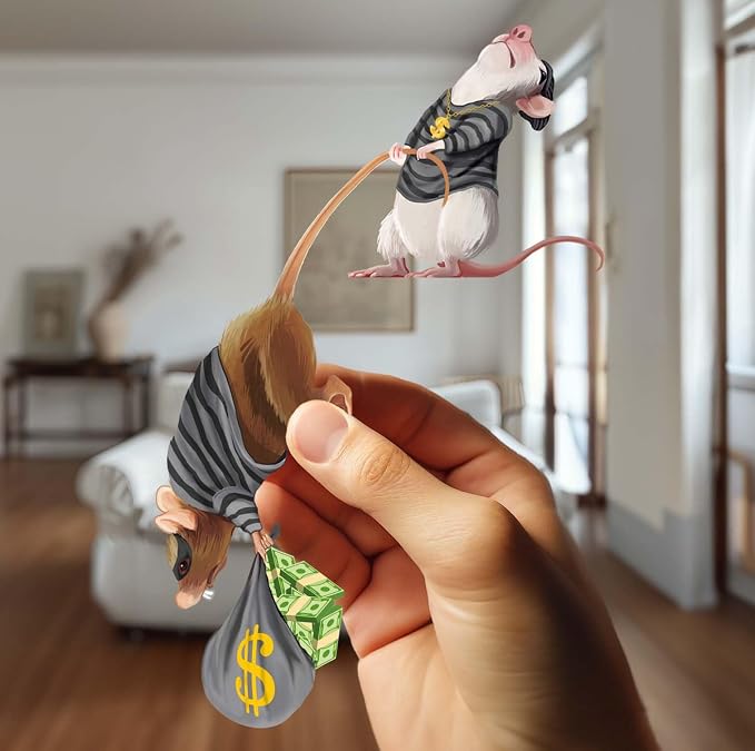 Mouse Reading Book, Wall Decor Sticker Decal, Kids Room, Classroom, Home, Bedroom, Bookcase, Book Lover, of Mice and Men, Children, Adorable, (Mice Burglars) - Image 2