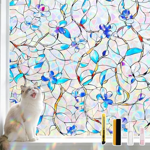 NINETREX Window Privacy Film, Rainbow Stained Glass Film, 35.4" x 157.4" by NINETREX