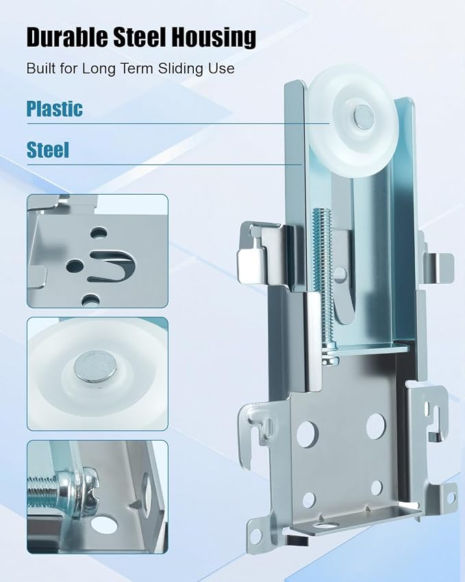 4 Pack 1-7/16 Inch Sliding Mirror Closet Door Roller Assembly - Image 4