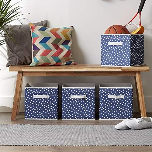DII Woven Polyester Storage Bin, Polka Dot, French Blue, Small Set of 4 - Image 5