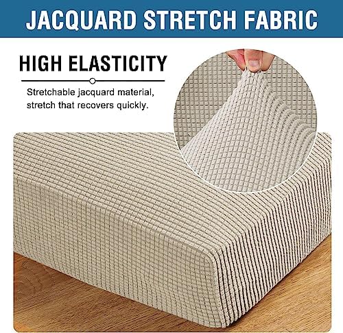 H.VERSAILTEX Super Stretch Individual Seat Cushion Covers Sofa Covers Couch Cushion Covers Slipcover Sets Thick Jacquard Textured Twill Fabric (1 Piece Sofa Cushion Cover, Island Fossi) - Image 4
