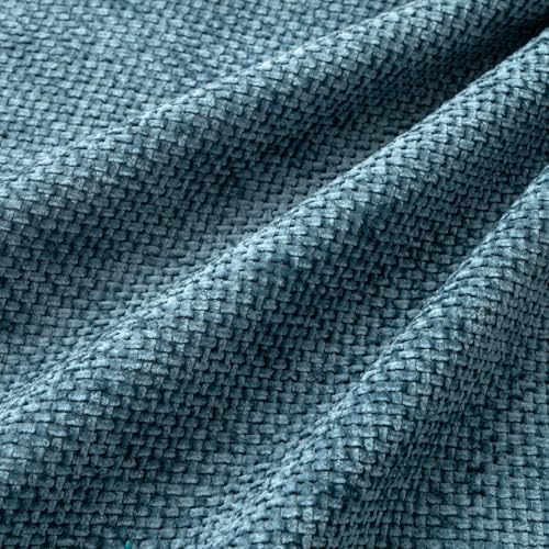 MIULEE Soft Decorative Chenille Pillow Covers Smoke Blue 20x20 Pack of 4 - Image 3