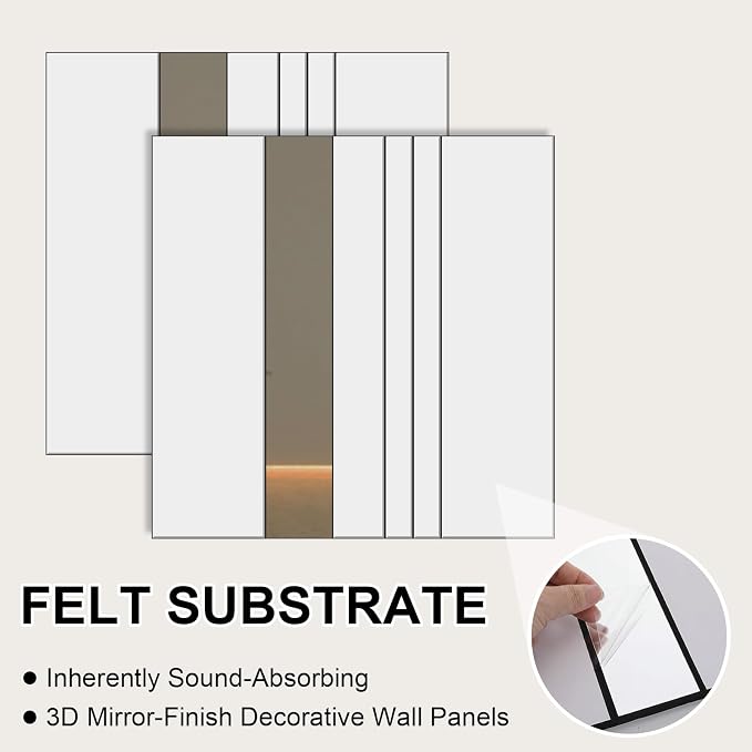 Geelin 4 Pack 3D Wall Panels Peel and Stick Fluted, White, Silver - Image 3