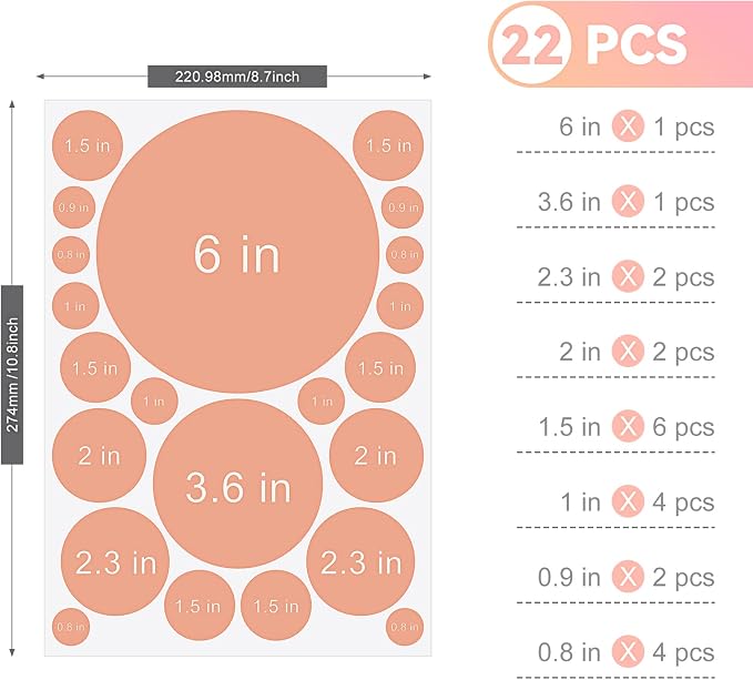 Zonon 264 Pcs Polka Dot Wall Decals Peel and Stick, Classic, Retro Color | Removable Vinyl Dots for Nursery Bedroom Playroom, Colorful Retro Design, Classroom Decor, Easy Application for Kids Spaces - Image 2