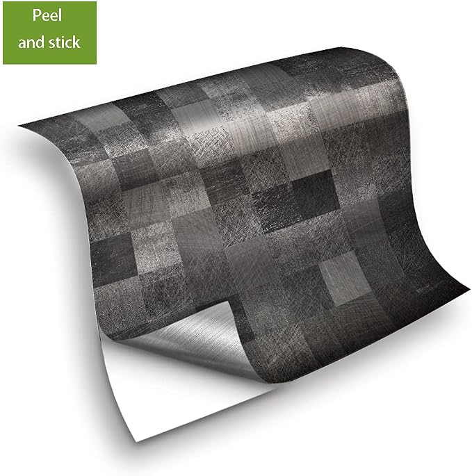 25 Pcs Brushed Silver Self-Adhesive Peel and Stick Tile Decal, Water-Proof Backsplash Wall Tile Sticker for Kitchen Bathroom Decor, Gray Square Mosaic, 6x6inch - Image 6