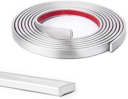 Art3d 10 ft Peel and Stick Flexible Molding Trim for Wall Tile Edge, Silver by Art3d