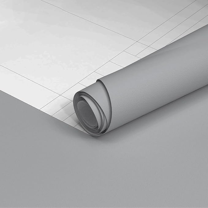Yancorp 16"x120" Matte Light Gray Contact Papaer Peel and Stick Wallpaper Vinyl Wrap Countertop Wallpapers Waterproof for Cabinets Drawers Bedroom Kitchen Self-Adhesive Wallpaper - Image 5