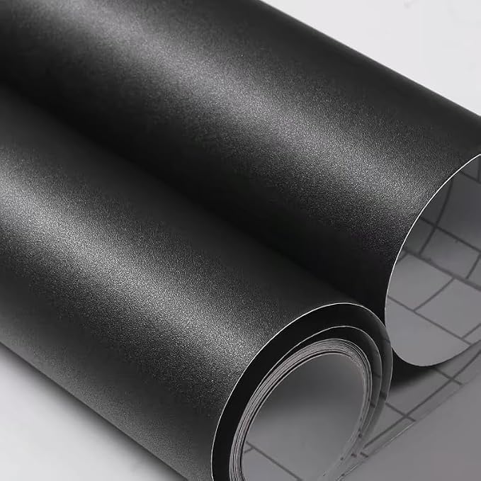 Yancorp Matte Black Contact Paper Solid Wallpaper Plain Vinyl Film Self-Adhesive Wallpaper Drawer Peel-Stick Countertop, 16"x120",Black - Image 2