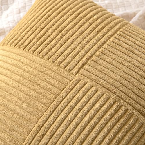 MIULEE Cream Yellow Decorative Throw Pillow Covers for Couch 18x18 Inch - Image 2