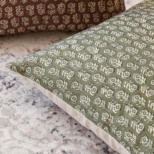 Foindtower Decorative Floral Print Throw Pillow Covers 20×20 Sage Green - Image 3