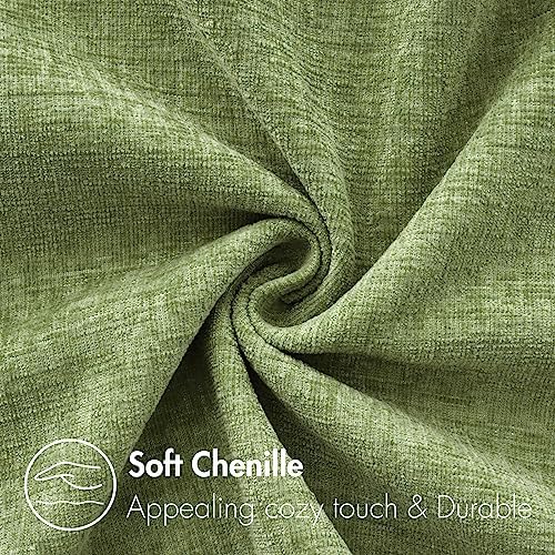 MIULEE Soft Chenille Euro Throw Pillow Covers Sage Green 22x22 Pack of 2 - Image 2