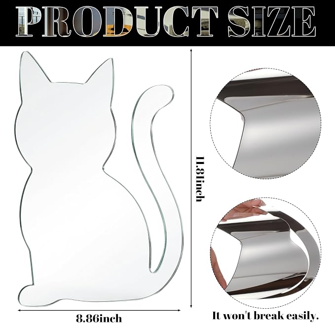 Cat Mirror for Wall Acrylic Non-Glass Unbreakable, Cute - Image 2