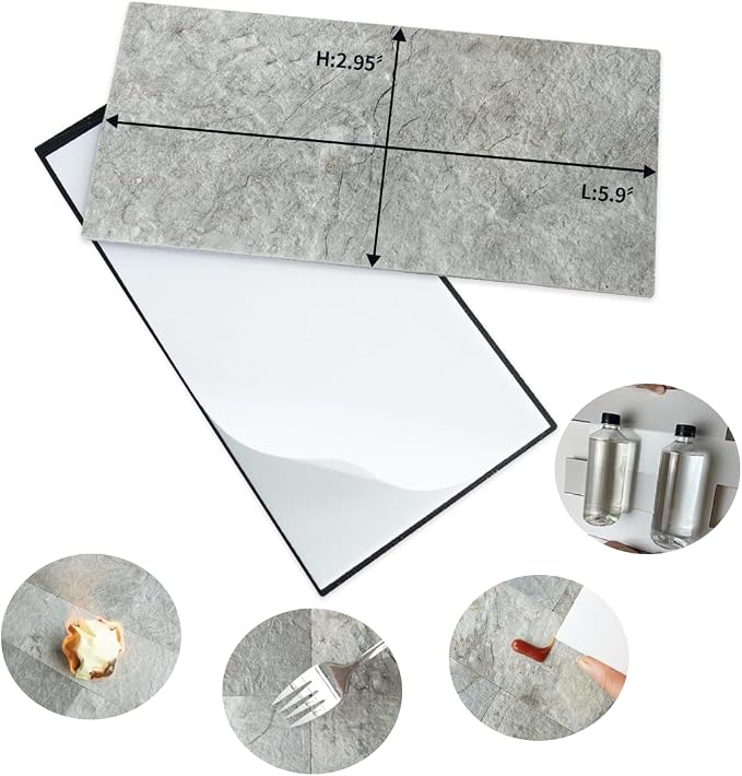 AULIGET 100 Piece Mountain Rock Peel and Stick Backsplash Wall Tiles, 3" x 6" PVC Faux Stone Stick on Tiles for Backsplash Kitchen, Bathroom, Laundry Room, Camper, Fireplace - Image 5