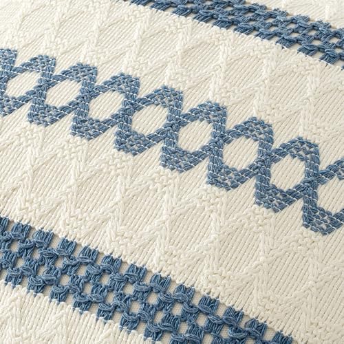 MIULEE Set of 2 Coastal Blue Boho Decorative Pillow Covers 20x20 Inch - Image 4