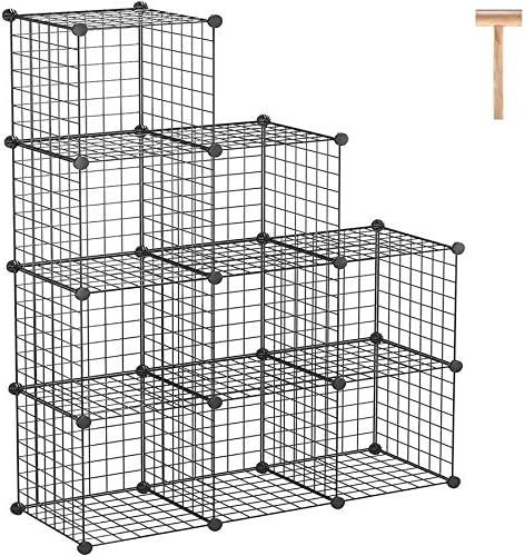 C&AHOME Wire Cube Storage - 9-Cube Organizer, Metal Grids, Bookshelf, Black by CAHOME