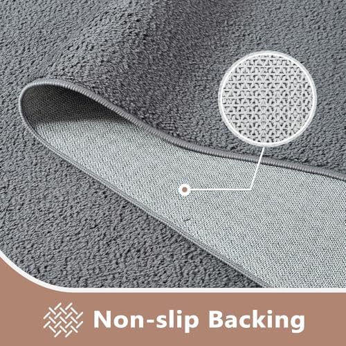 7x10 Large Pure Dark Grey Area Rug Non-Slip Washable for Living Room - Image 4