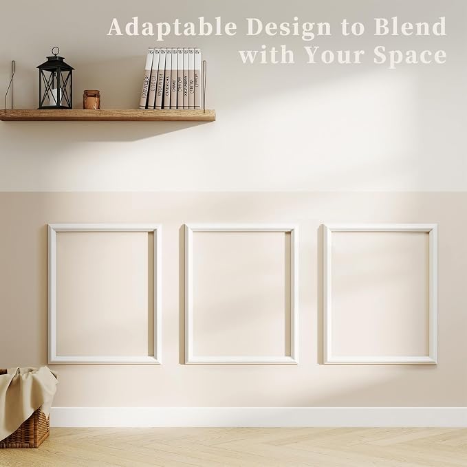 JBER Peel and Stick Wall Molding Kit, 6 Pre-Cut Wainscoting Panels, White | Ready-to-assemble pre-cut molding, 3D wall trim for interior wall décor, living room & bedroom, 3 top 3 bottom - Image 6