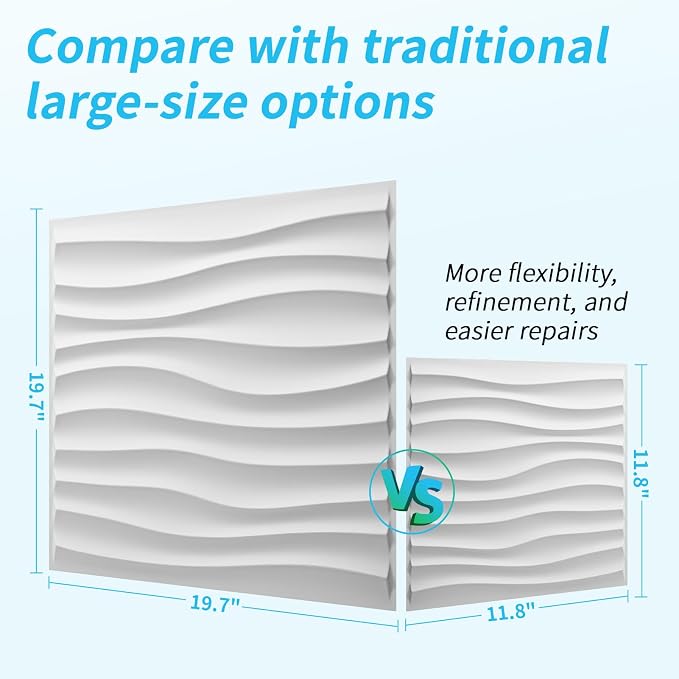 Art3d 20 Pack Decorative 3D Wall Panels, 19 Sq.Feet PVC Interior Wall Décor, 11.8"x11.8", White - Image 4