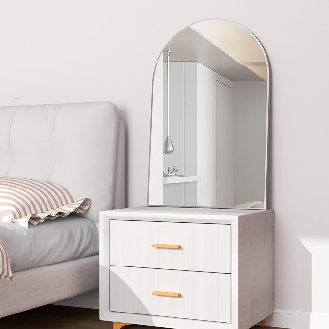 Wall Mounted Mirror, Arched Wall Mirror for Bathroom, 24"x36" Arch Bathroom Mirror with Metal Frame, Silver Vanity Mirror Decor for Mantle, Bedroom, Entryway, Living Room - Image 5