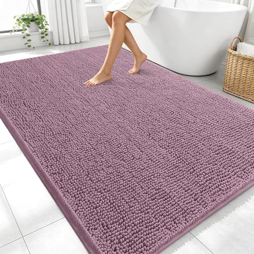 OLANLY Large Bathroom Rugs 70x46, Extra Soft Absorbent Chenille Bath Rugs by OLANLY